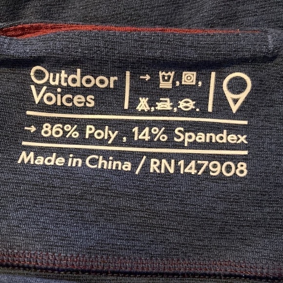 Outdoor Voices Warmup Leggings Red & Navy Two Tone Colorblock Size XS New NWOT - Picture 9 of 10